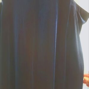 Deep blue velvet cut out sleeve blouse